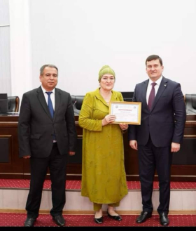 Khurikhon Gaforovna was awarded a certificate of honor